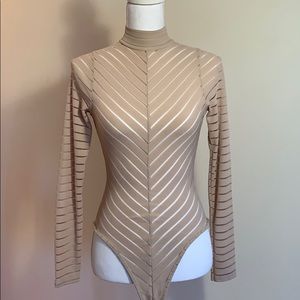 Tan chevron body suit